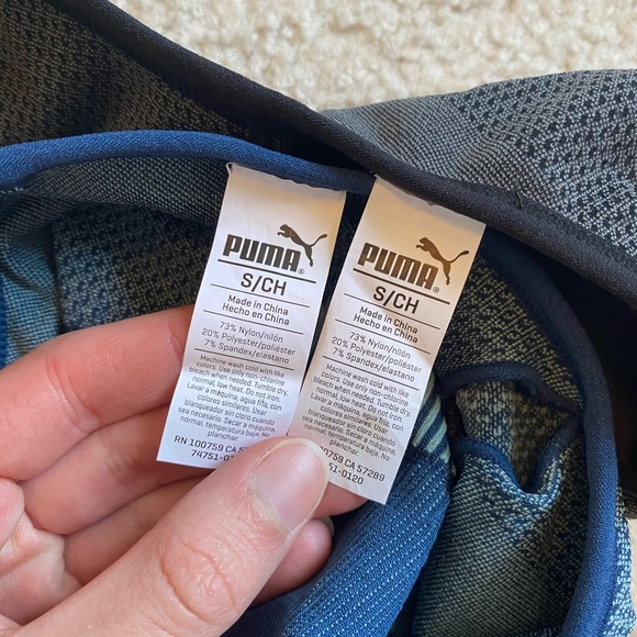 Puma 2 PACK Blue Gray/Black Sports Bra S - Picture 3 of 4
